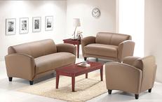 Soft Leather Seating Heavy Duty Springs, Dark Wood Feet, Colors LATTE, BLACK